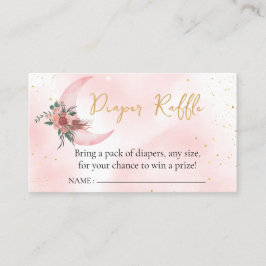 Diaper Raffle Rosa Guld Vi är över Måne Tilläggskort