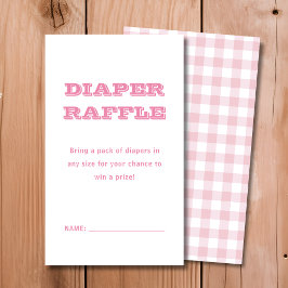 Diaper Raffle | Rosa Play Baby Shower Tilläggskort