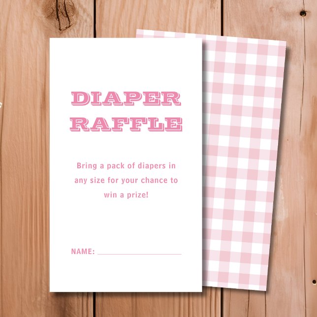 Diaper Raffle | Rosa Play Baby Shower Tilläggskort (Skapare uppladdad)
