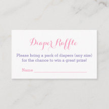 Diaper Raffle Rosa Small Blommigt Baby Shower