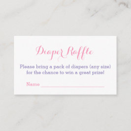 Diaper Raffle Rosa Small Blommigt Baby Shower Tilläggskort