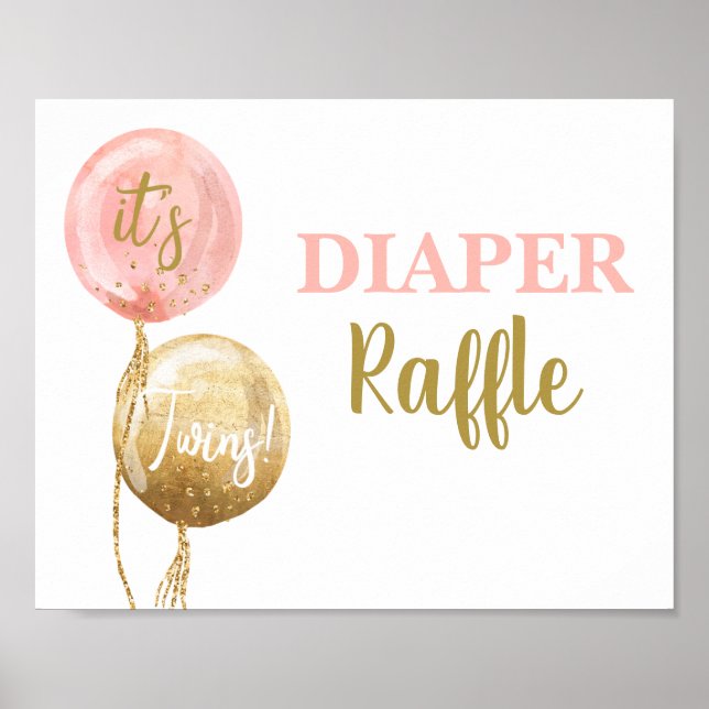 Diaper Raffle rosa twin-flickor Poster (Framsidan)