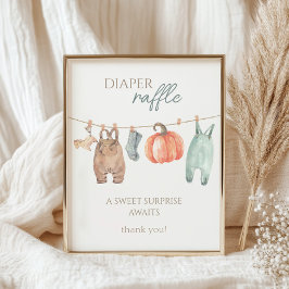 Diaper Raffle Rumpkin Fall Clothes Boy Poster