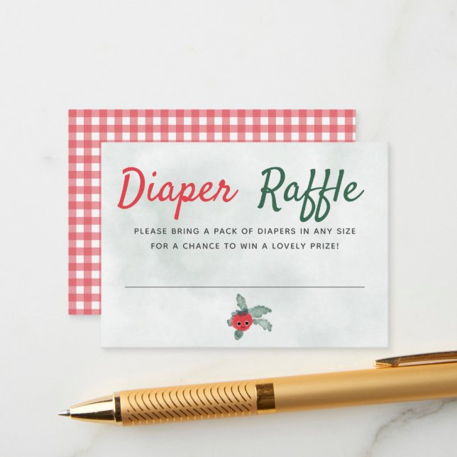 Diaper Raffle Rustic Little Tomato Baby Shower Tilläggskort (Fram/Back In Situ)