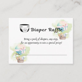 Diaper Raffle Sage Neutralt Animal Safari Tilläggskort