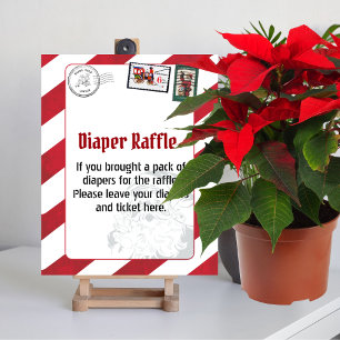 Diaper Raffle Santa's Brev North Pole Postmarked Poster