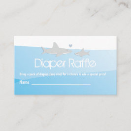 Diaper Raffle Shark Blue Ocean Baby Shower Tilläggskort