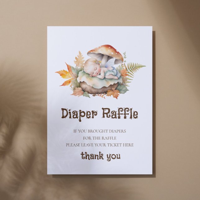 Diaper Raffle Sign Baby Shower Woodland Fairy Poster (Skapare uppladdad)
