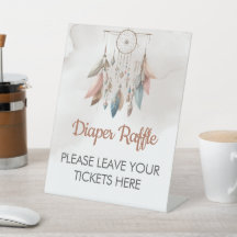 Diaper Raffle Sign Dreamcatcher Boho Pastel