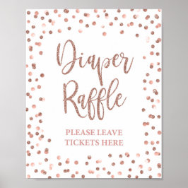 Diaper Raffle Sign Ro Guld Confetti Baby Shower Poster