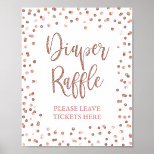 Diaper Raffle Sign Ro Guld Confetti Baby Shower Poster