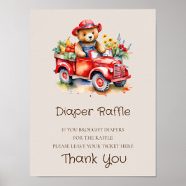 Diaper Raffle Sign Teddy Locally Grown Baby Poster