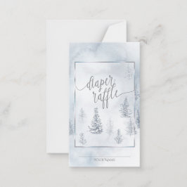 Diaper Raffle | Silver Blue Winter Wonderland Rådkort