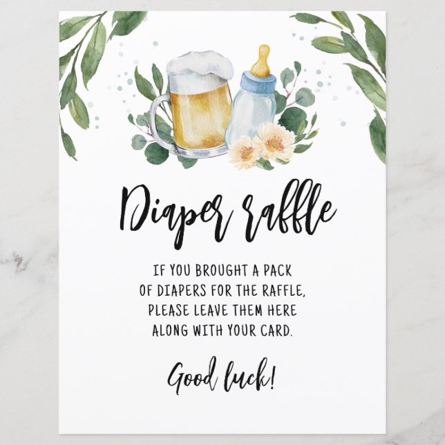 Diaper Raffle-skylten Baby brinner grey (Framsida)