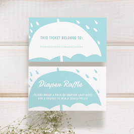 Diaper Raffle Snyggt Umbrella Rain Baby Shower Tilläggskort