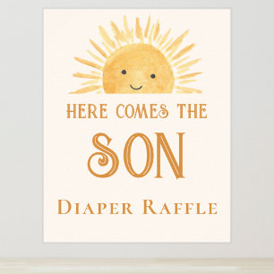 Diaper Raffle Sol Baby Shower-skylt Poster