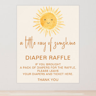 Diaper Raffle Sol-Theter Baby Shower-skylt Poster