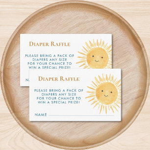 Diaper Raffle Sol-Theter Baby Shower Tilläggskort