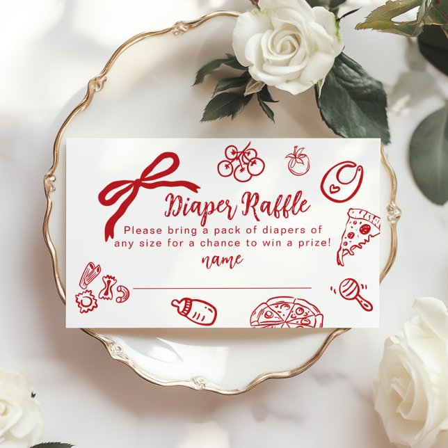 Diaper raffle Special Delivery Hand drawn Bow Tilläggskort (Skapare uppladdad)