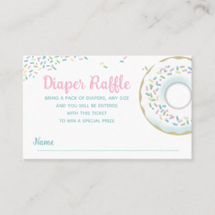 Diaper Raffle Sprinkle Doughnut Baby Shower Visitkort