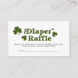 Diaper Raffle St. Patrick Day Baby Shower Tilläggskort