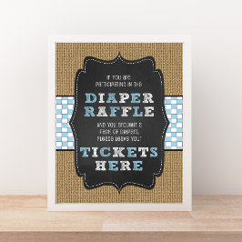 Diaper raffle STÄLLE DITT BILJETT HERE-tecken Poster