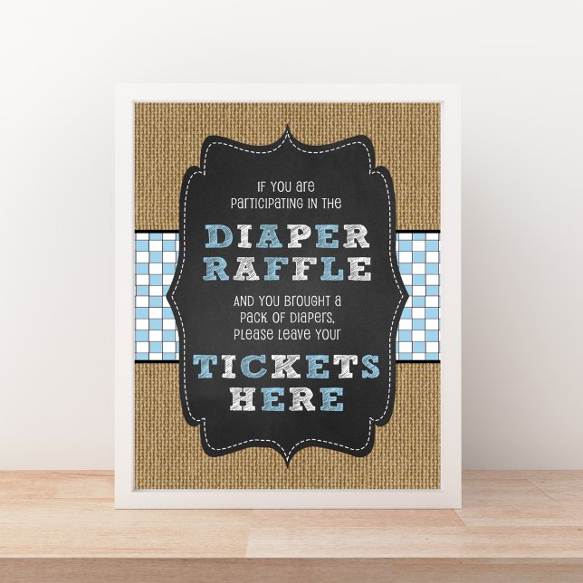 Diaper raffle STÄLLE DITT BILJETT HERE-tecken Poster (Skapare uppladdad)