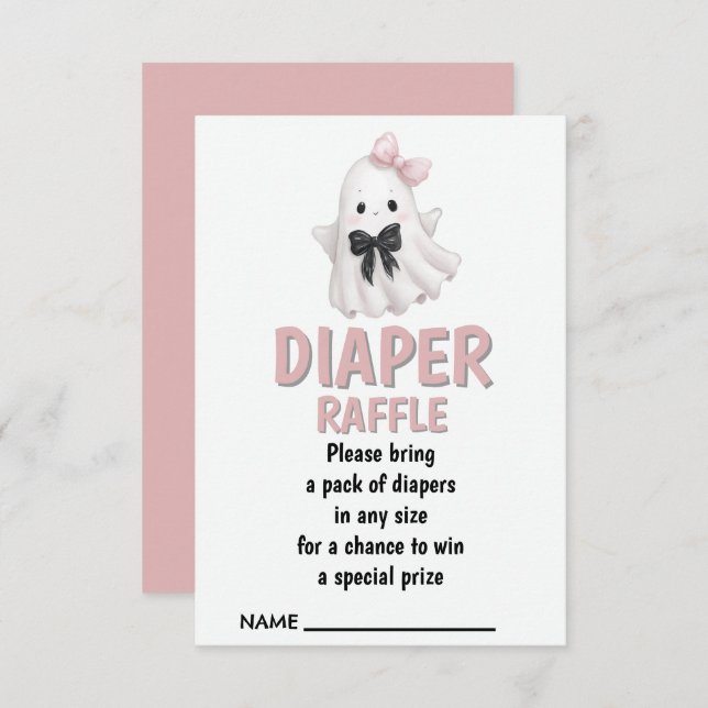 Diaper Raffle Stollig med en hägrande kute Twist Tilläggskort (Fram/baksida)