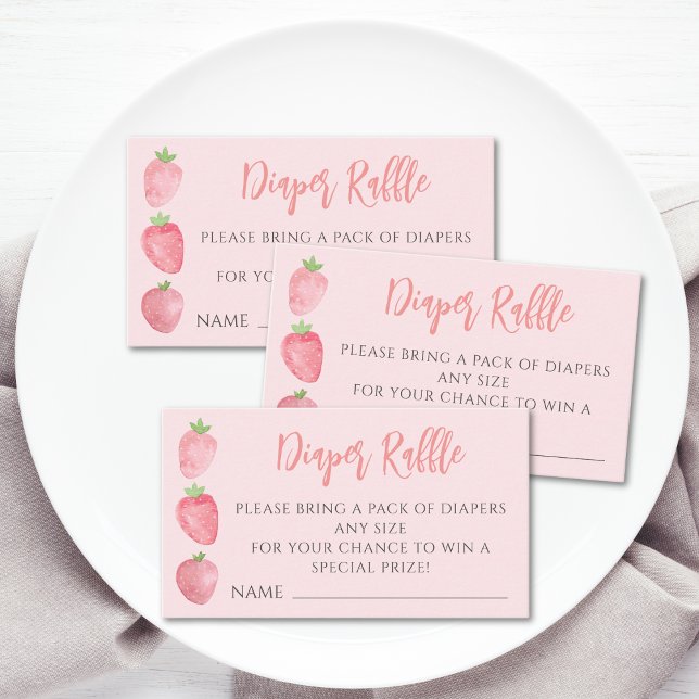 Diaper Raffle Strawberry Baby Shower Tilläggskort (Skapare uppladdad)