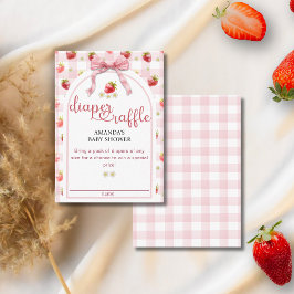 Diaper Raffle Strawberry Berry Sweet Baby Shower Tilläggskort