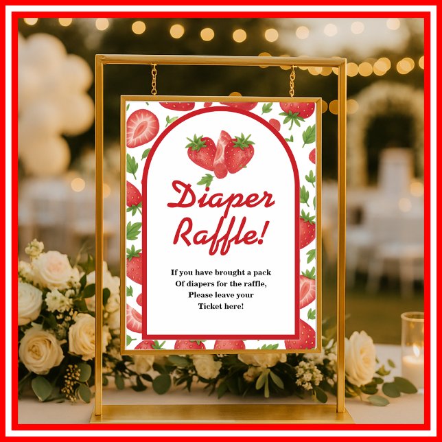 Diaper Raffle Strawberry Berry Sweet Game Poster (Skapare uppladdad)