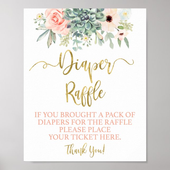 Diaper Raffle succulations-tecken Poster (Framsidan)