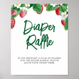 Diaper Raffle Summer Berry Sweet Baby Shower Poster