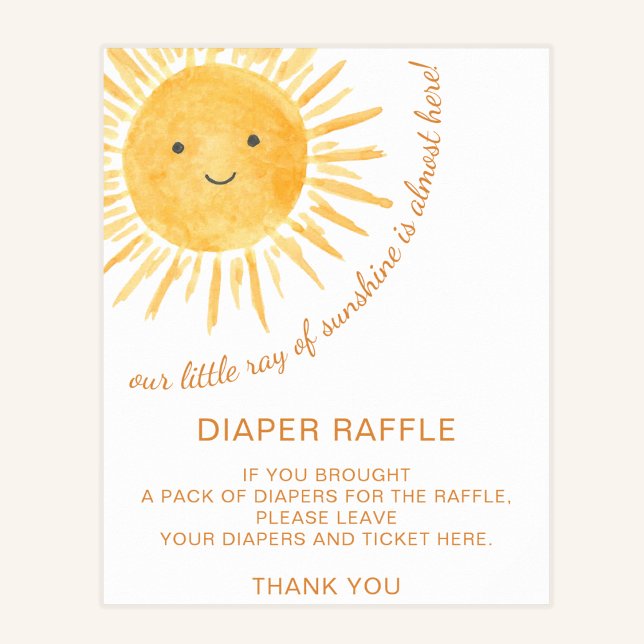 Diaper Raffle Sunshine Baby Shower-skylt Poster (Skapare uppladdad)