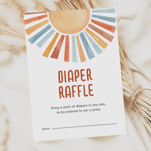 Diaper Raffle Sunshine Gender Neutral Baby Shower Tilläggskort (Skapare uppladdad)