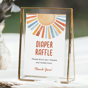 Diaper Raffle Sunshine Neutralt Baby Shower Sign