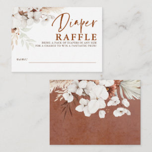 Diaper Raffle Terracotta Blommigt Baby Shower Bilj Tilläggskort