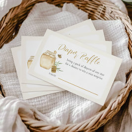 Diaper Raffle Ticket Bee Themed Baby Shower Game E Tilläggskort