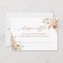 Diaper Raffle Ticket for Baby Shower Insert Card Inbjudningar