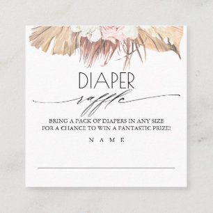 Diaper Raffle Torkad Handflatan Baby Shower Fyrkantigt Visitkort