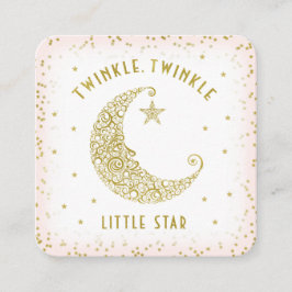 Diaper Raffle Twinkle Little Star Baby Shower Rosa Tilläggskort