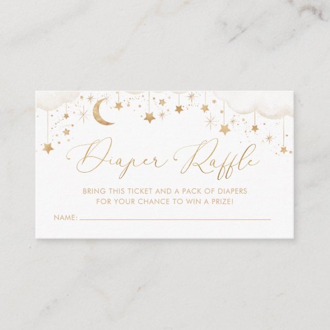 Diaper Raffle Twinkle Little Star Baby Shower Tilläggskort (Framsida)