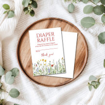 Diaper Raffle Vår blommor Baby Shower