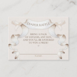 Diaper Raffle Vintage Carriage Ivory Beige Gingham Tilläggskort