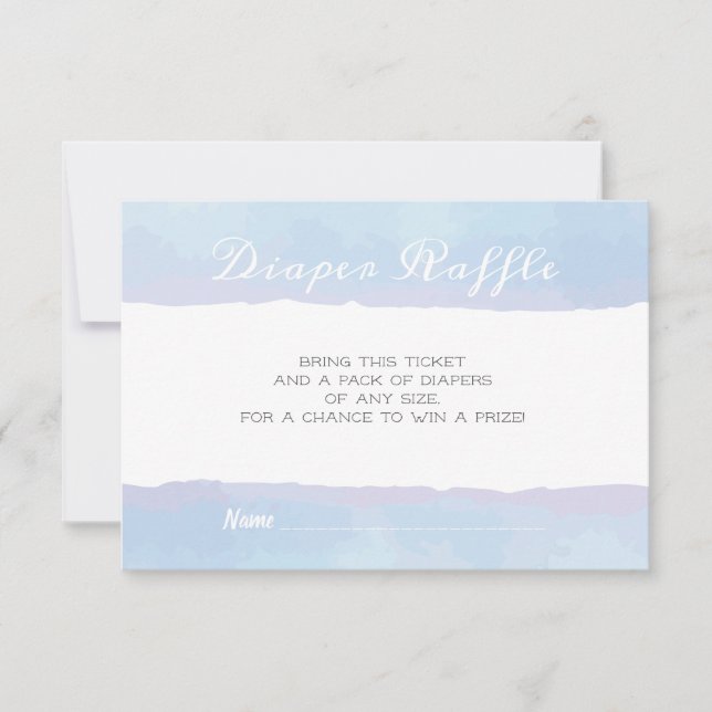 DIAPER RAFFLE Watercolor Diaper Raffle-hölje Inbjudningar (Framsida)