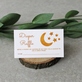 Diaper Raffle Watercolor Måne & Stars Baby Shower Tilläggskort