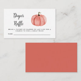 Diaper Raffle Watercolor Rosa Pumpkin Tilläggskort