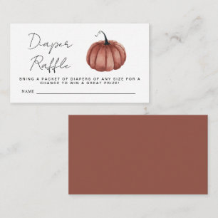 Diaper Raffle Watercolor Rustic Pumpkin Tilläggskort