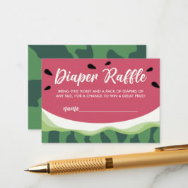 Diaper Raffle Watermelon Summer Baby Shower Tilläggskort