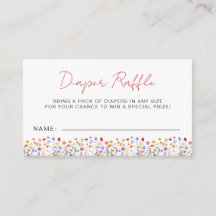 Diaper Raffle WildblomBaby Shower Garden